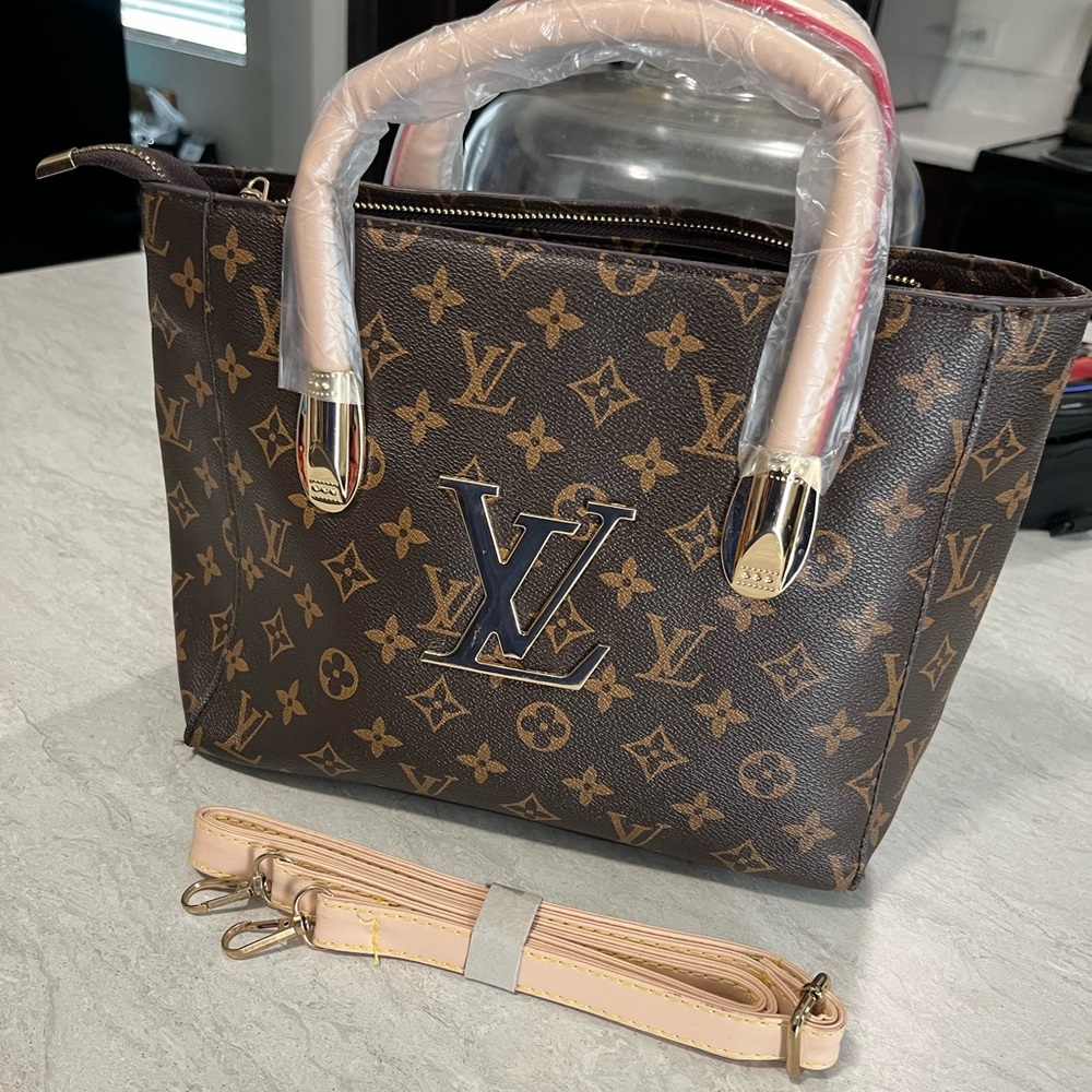 Louis Vuitton Brown and Tan Monogram Tote
